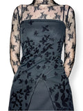 y2k glitter floral split front mini dress (m)