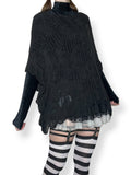 witchy knit ruffle poncho top (m)