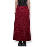 vintage velvet floral embossed maxi skirt (s-m)