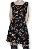 vintage autumn floral mini dress (m)