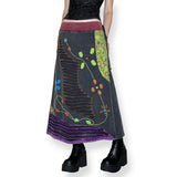 y2k whimsical patchwork maxi skirt (m)