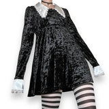 witchy crushed velvet babydoll dress (m)