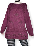 vintage berry goth oversized grandma sweater (m-l)