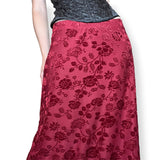 vintage velvet floral embossed maxi skirt (s-m)