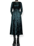 vintage emerald velvet tea dress (s-m)