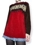 vintage cozy autumn chenille sweater (m)