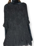 witchy knit ruffle poncho top (m)