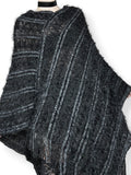 soft fuzzy longline striped poncho (os)