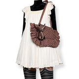 mocha latte frilly tote
