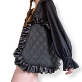 gloomy puffy quilted tote bag