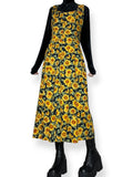 vintage 90s sunflower tea dress (m)