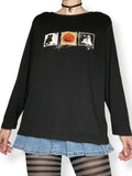 vintage cutie halloween patch long sleeve top (xl)
