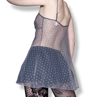 vintage lavender silk babydoll top (s)