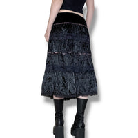 dark arts shimmery y2k midi skirt (m)