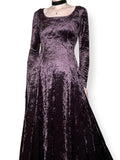 vintage 90s plum velvet witchy tea dress (s)