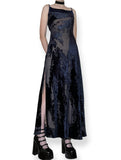 vintage 90s/y2k dark whimsigoth velvet burnout maxi dress (s-m)