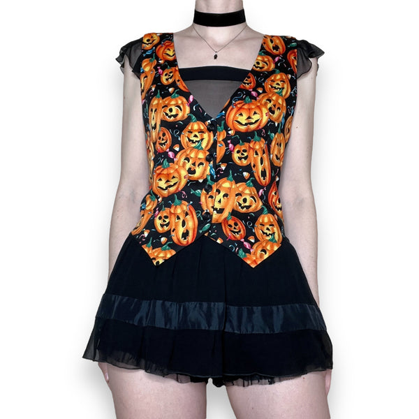vintage jack-o-lantern vest top (m)