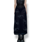 vintage gothic wreath layered maxi skirt (s-m)