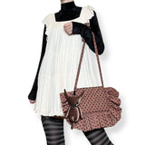 mocha latte frilly tote