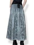 y2k silver embroidered whimsigoth maxi skirt / dress (os)