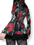 y2k gothic rose satin top (s-m)