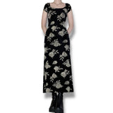 vintage whimsigoth rose maxi dress (s)