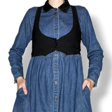 vintage denim babydoll dress (s-m)