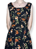 vintage autumn floral mini dress (m)