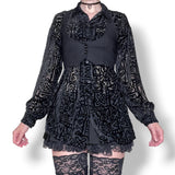 vintage silk blend velvet burnout shirt (m-l)