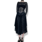 ethereal sheer lace drop waist tea dress (s-m)