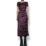 90s berry pie witch velvet maxi dress (l)