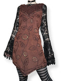 witchy embroidered mini dress (l-xl)