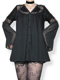 whimsigoth bell sleeve babydoll dress/ top (s-m)