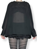 vintage 80s gothic sheer top (os)