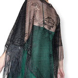 y2k black rose netted poncho (os)