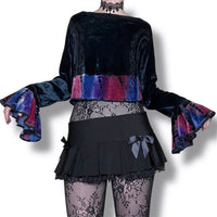 velvet whimsigoth vintage corset laced top (m-l)