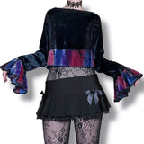 velvet whimsigoth vintage corset laced top (m-l)