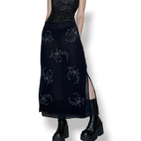vintage gothic wreath layered maxi skirt (s-m)