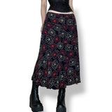 vintage vampy floral midi skirt (l)