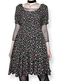 90s grunge floral babydoll dress (m)