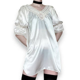 vintage victorian ghost satin slip dress (s-m)