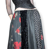 vintage 90s romantic goth silk maxi skirt