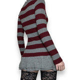 y2k striped micro mini sweater dress / tunic (m-l)