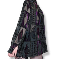 vintage velvet burnout dark jester shirt (m-l)
