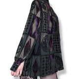 vintage velvet burnout dark jester shirt (m-l)