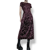 90s berry pie witch velvet maxi dress (l)