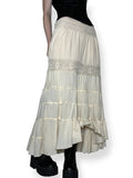 vanilla cream high low maxi skirt (m-l)