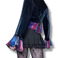 velvet whimsigoth vintage corset laced top (m-l)