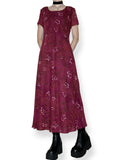witchy autumn floral 90s tea dress (m-l)