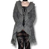 y2k fuzzy knit cardigan (m)